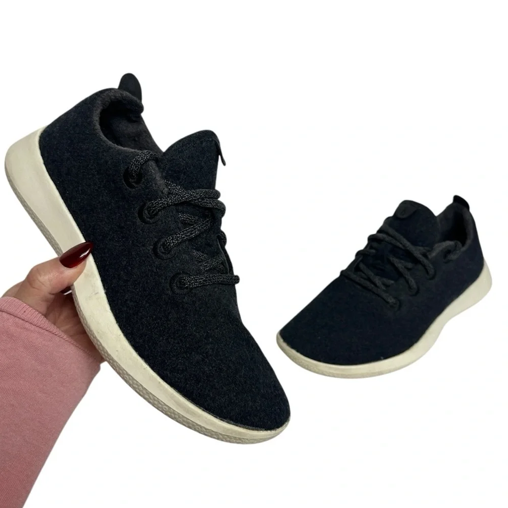 Allbirds Wool Runners 1019 NV1 Womens Black Gray Running Shoes Sneakers Size 7 - Picture 1 of 12